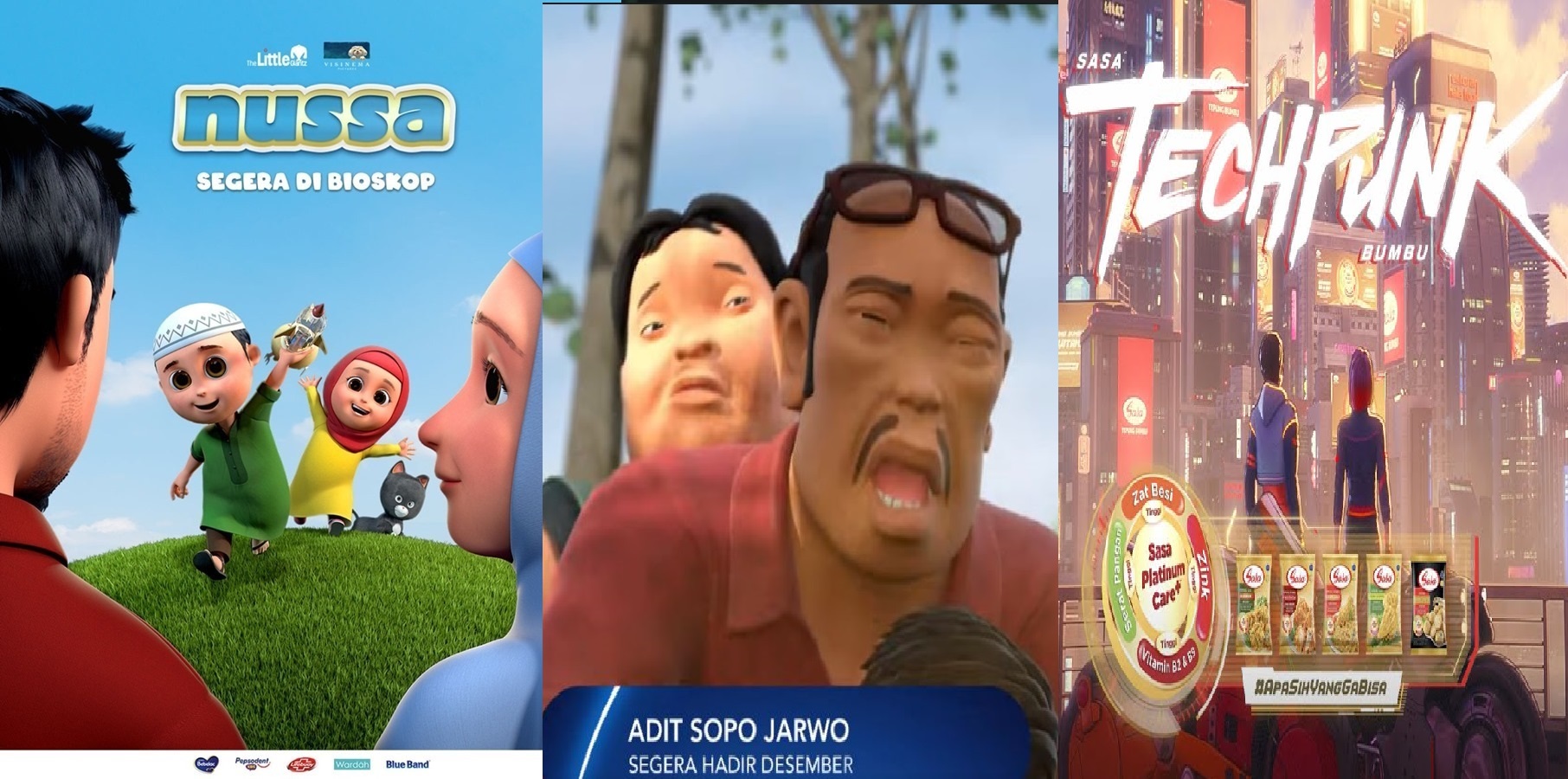 FIlm animasi Nussa selesai di rampung, Adit Sopo Jarwo The Movie Batal di Disney+ Hotstar? dan Iklan Animasi sasa bertemakan Techpunk