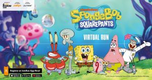 Menggandeng Nickelodeon Aplikasi Lari JomRun DI pandu Spongebob dan Garfield